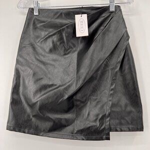 CIDER Pu Leather Black  Mini Skirt Women's S NWT